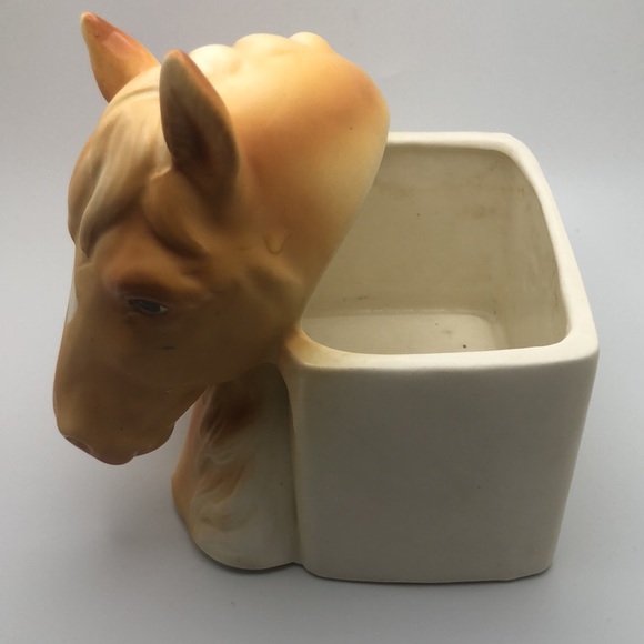 Vintage Equestrian Napco Porcelain Horse And Pawn Planter 5.25"H. Made in Japan - Picture 4 of 11